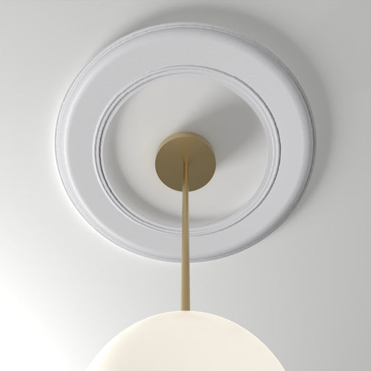 M500 ceiling medallion installed with pendant light