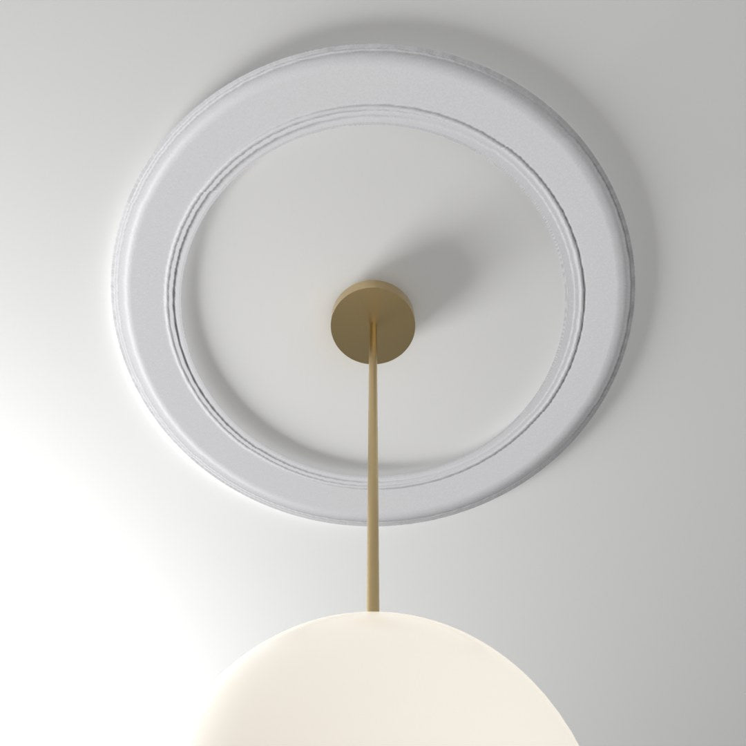 M501 ceiling medallion installed with pendant light