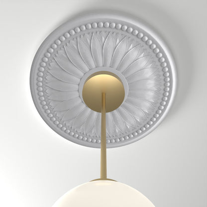 M515 ceiling medallion installed with pendant light