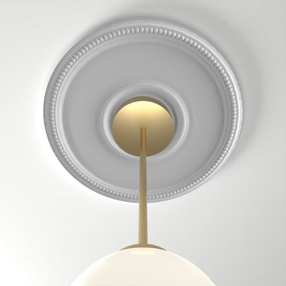 M516 ceiling medallion installed with pendant light