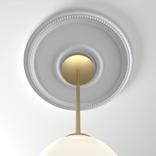 M516 ceiling medallion installed with pendant light