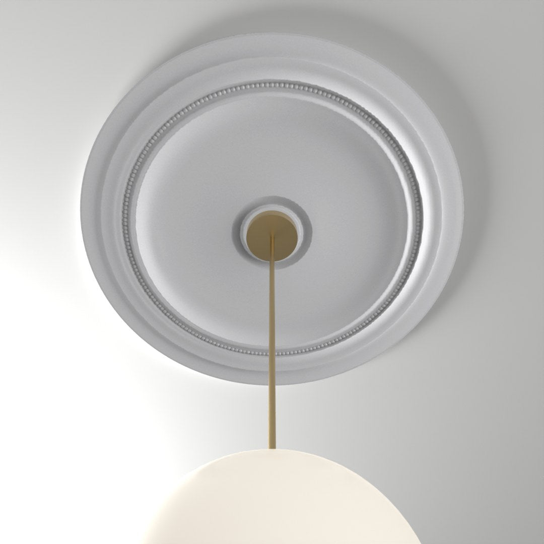 M532 ceiling medallion installed with pendant light