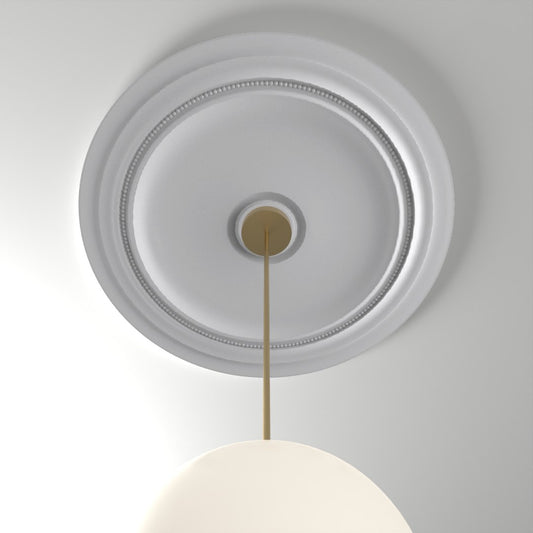 M532 ceiling medallion installed with pendant light