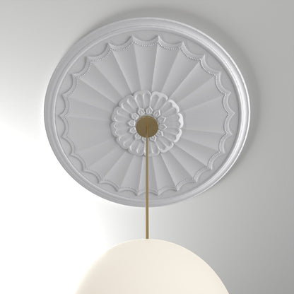 M545 ceiling medallion installed with pendant light