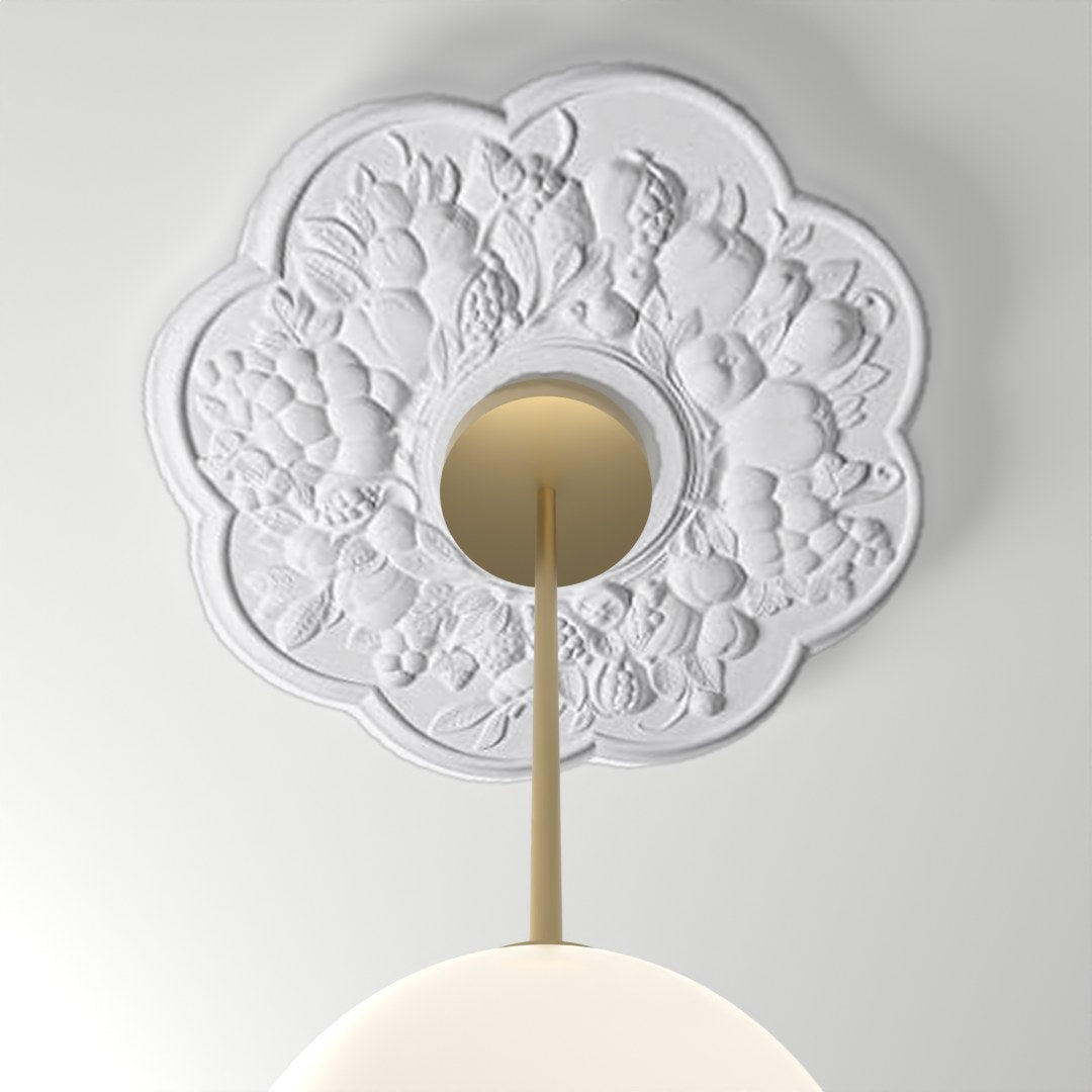 M552 ceiling medallion installed with pendant light