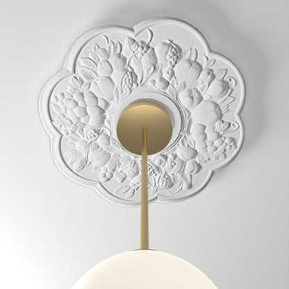 M552 ceiling medallion installed with pendant light