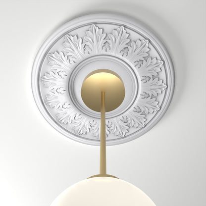 M562 ceiling medallion installed with pendant light