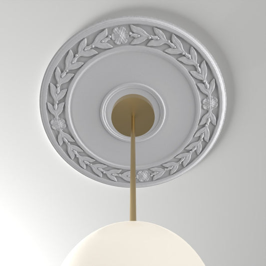 M569 ceiling medallion installed with pendant light