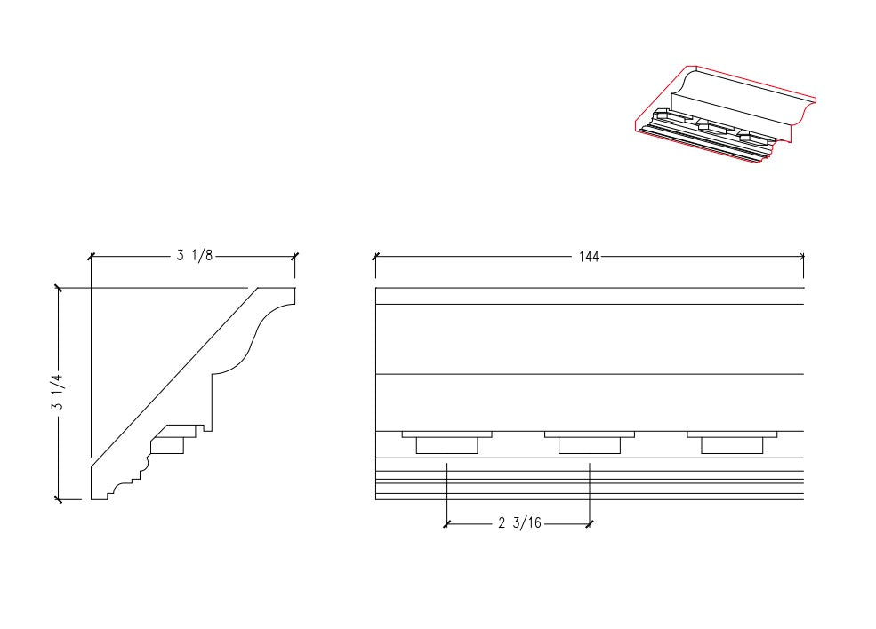 Crown Moulding with Dentil | M8602