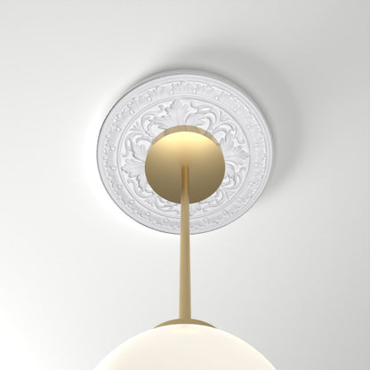 ME-CM-101 ceiling medallion installed with pendant light