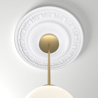 ME-CM-102 ceiling medallion installed with pendant light