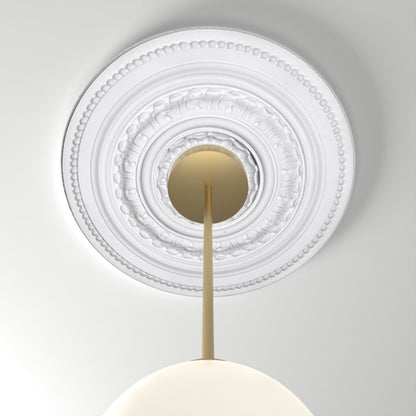 ME-CM-111 ceiling medallion installed with pendant light