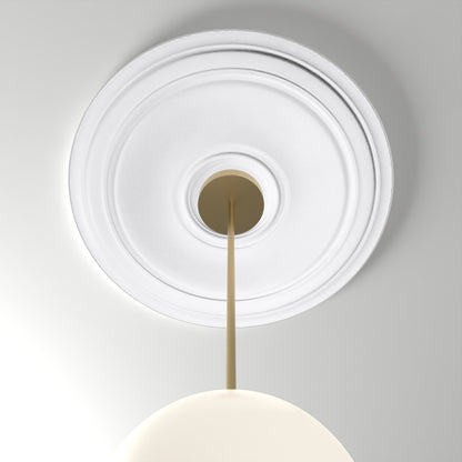 ME-CM-122 ceiling medallion installed with pendant light