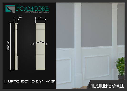 Smooth Pilaster (Adjustable) | PIL9108-SM-ADJ