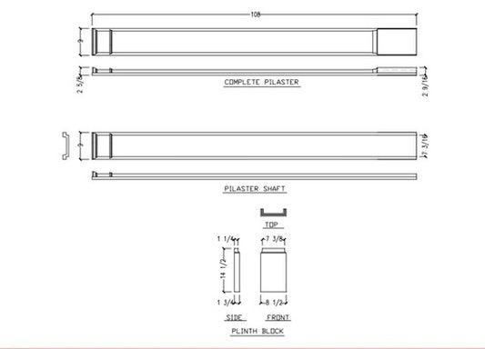 Smooth Pilaster (Adjustable) | PIL9108-SM-ADJ