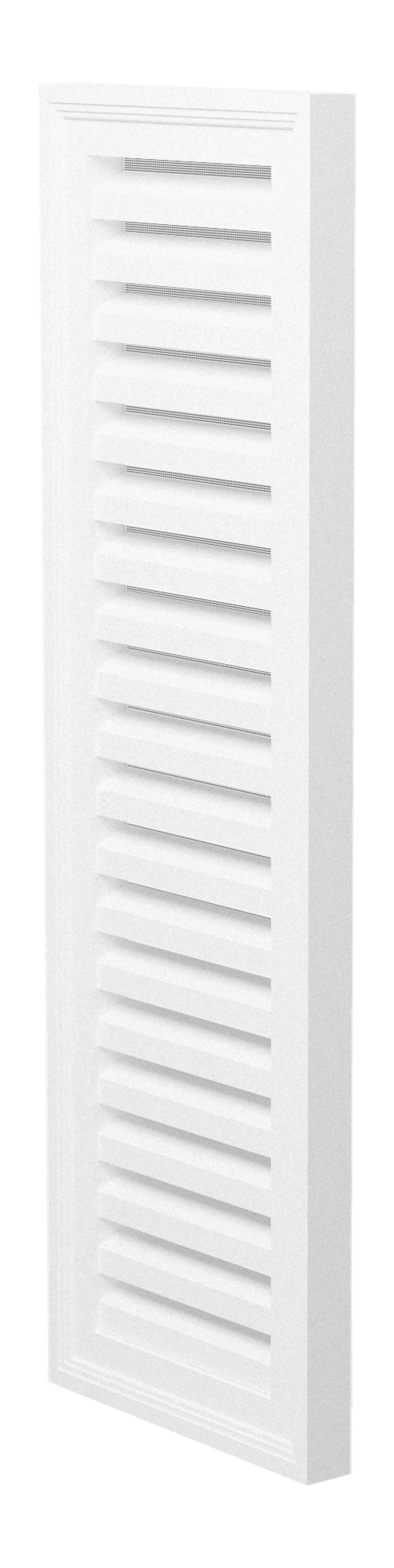 Functional Rectangle Louver PORL1236, side view showing the 1 1/2 in projection