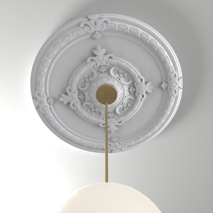 RM2020-35 ceiling medallion installed with pendant light