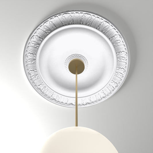 RM37520-32 ceiling medallion installed with pendant light