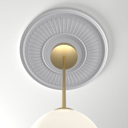 RM37555-16 ceiling medallion installed with pendant light