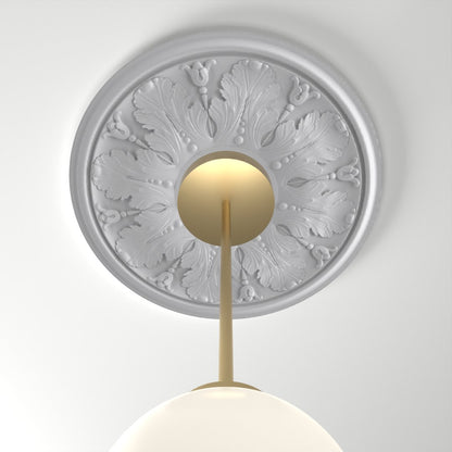 RM37559-16 ceiling medallion installed with pendant light