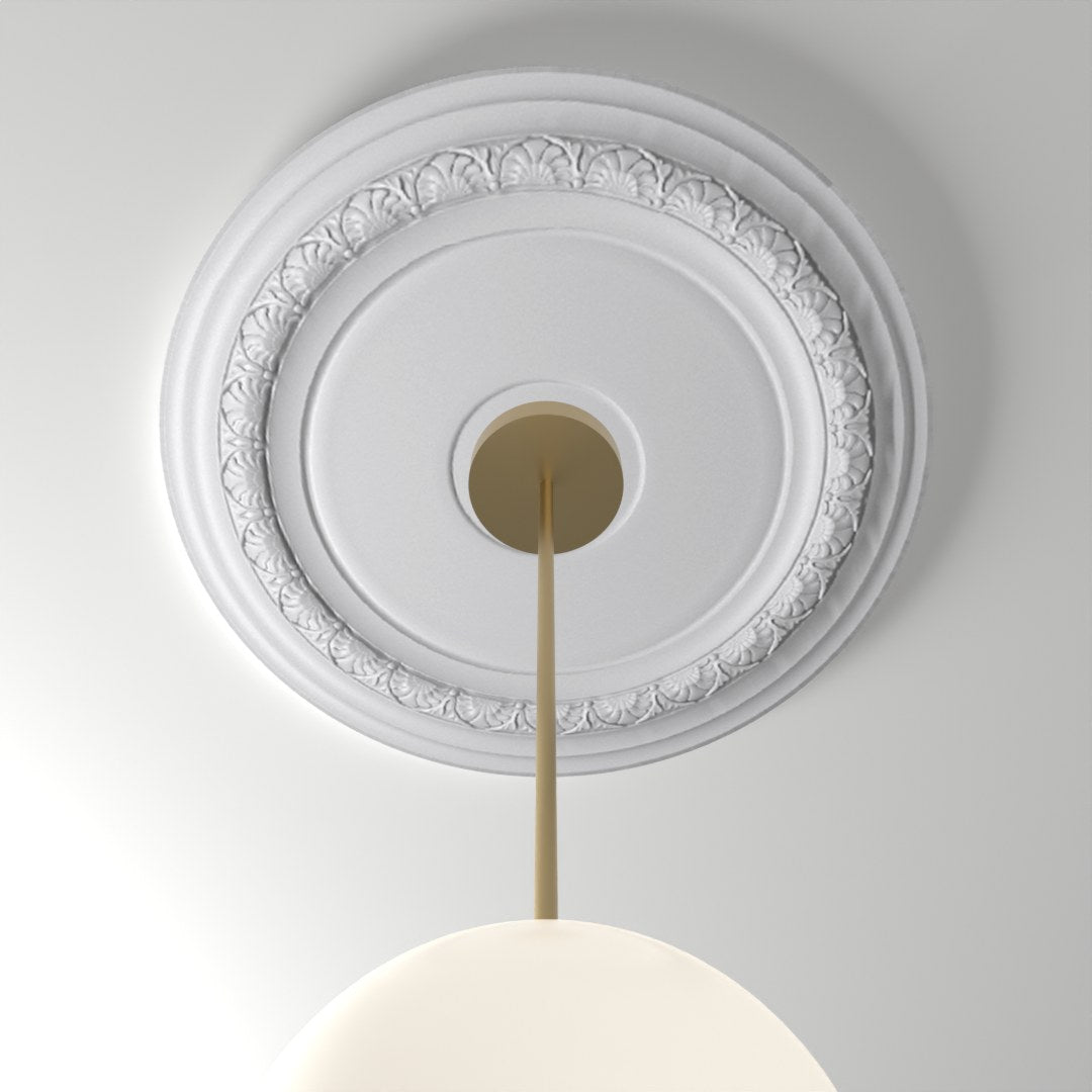 RM37590-24 ceiling medallion installed with pendant light