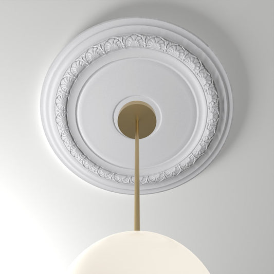 RM37590-24 ceiling medallion installed with pendant light