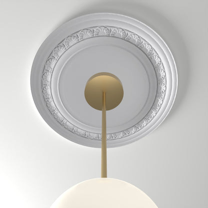 RM37590 ceiling medallion installed with pendant light