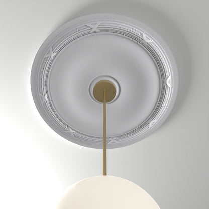 RM8740-31 ceiling medallion installed with pendant light