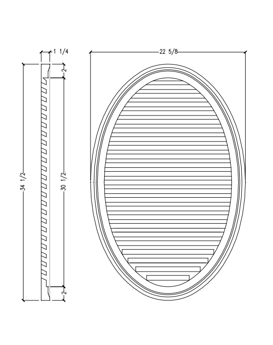 Functional Oval Louver | Vertical POVL