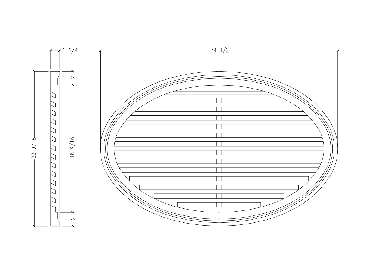 Functional Oval Louver | Horizontal