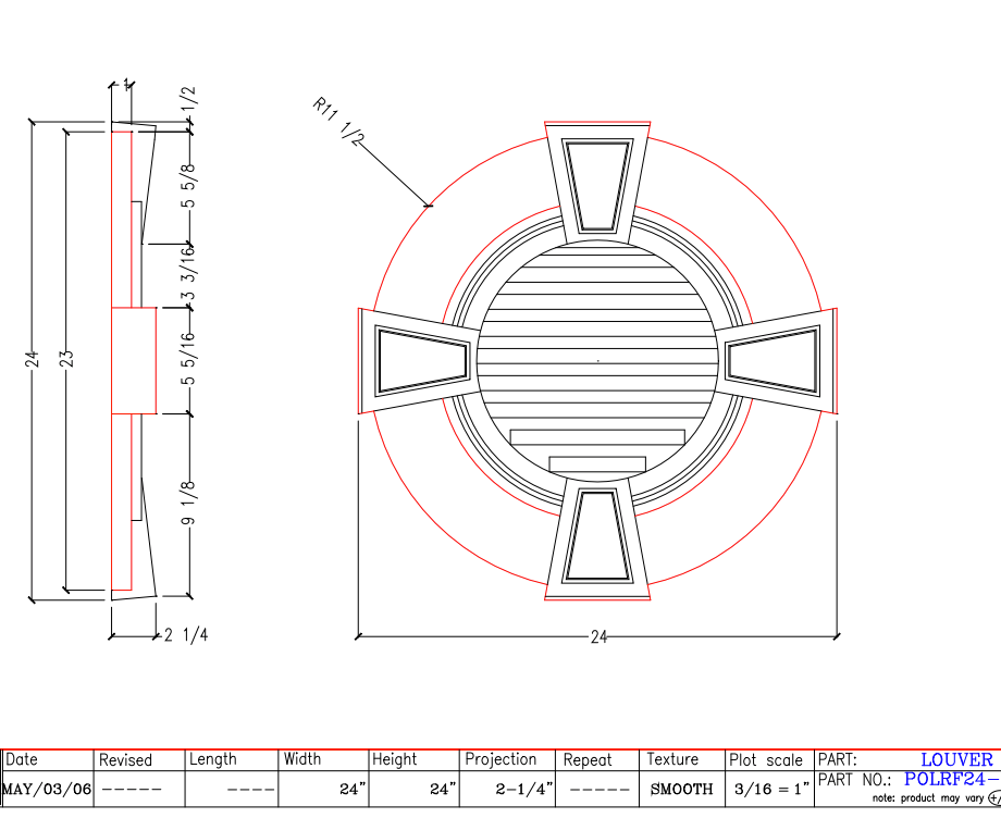 Functional Round Louver with Keystones | POLRF