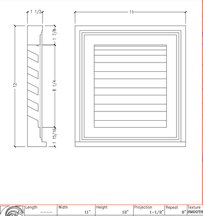 Functional Rectangular Louver with Sill