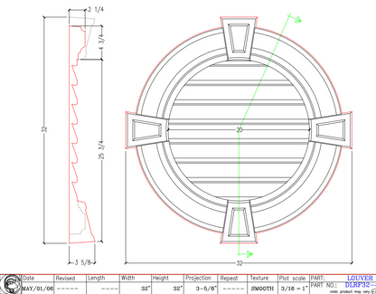 Closed Round Louver with Keystones | DLRF