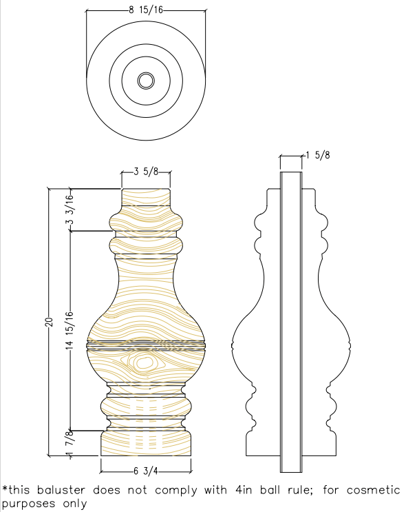 Woodgrain Baluster | B7020