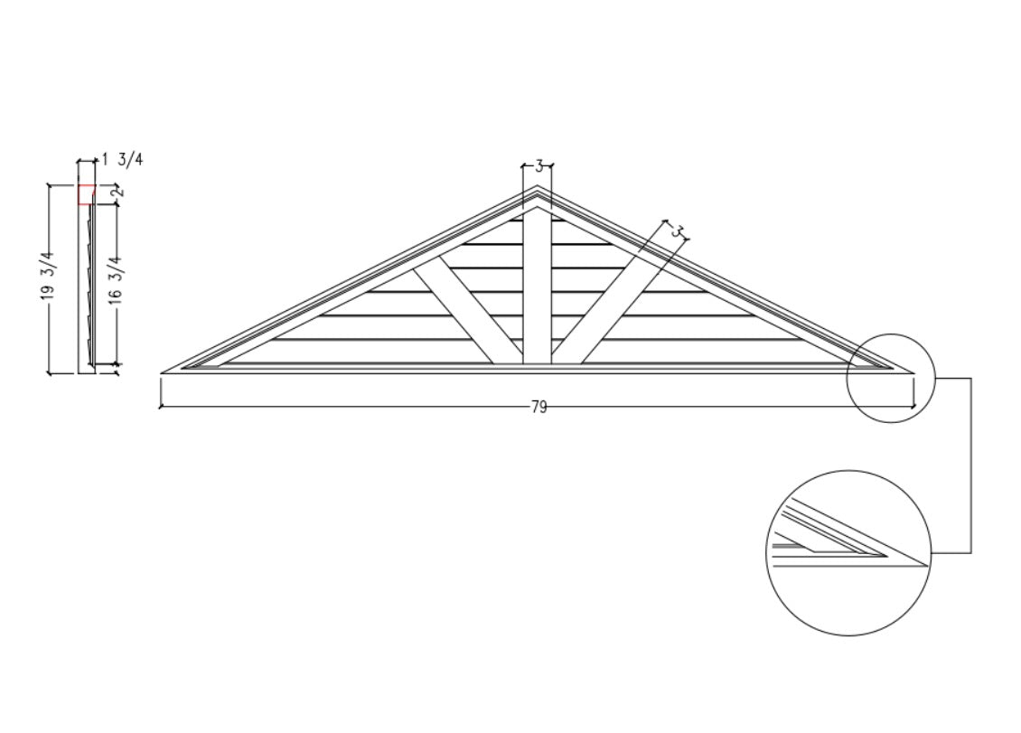 Decorative Triangle Louver with Trim | DLT2000
