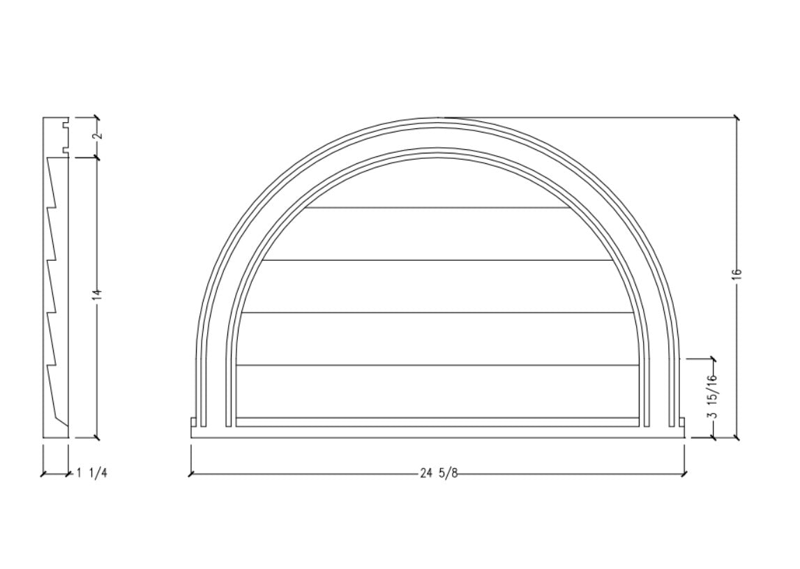 Closed Half Round Louver | CLHR