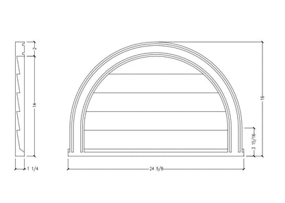 Closed Half Round Louver | CLHR