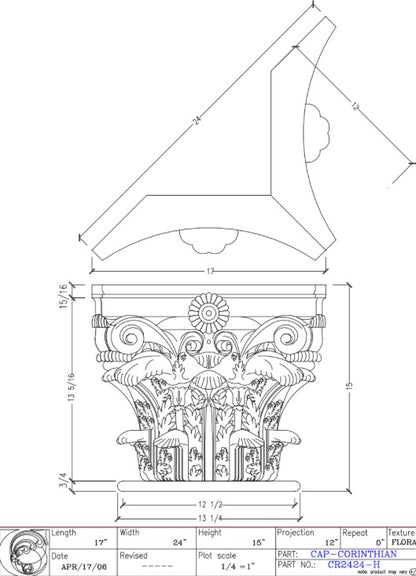 Roman Corinthian Capital | CR2424-H