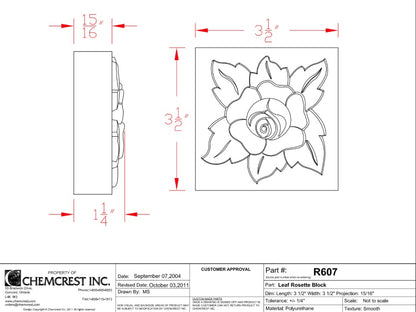 Leaf Rosette Block | R607