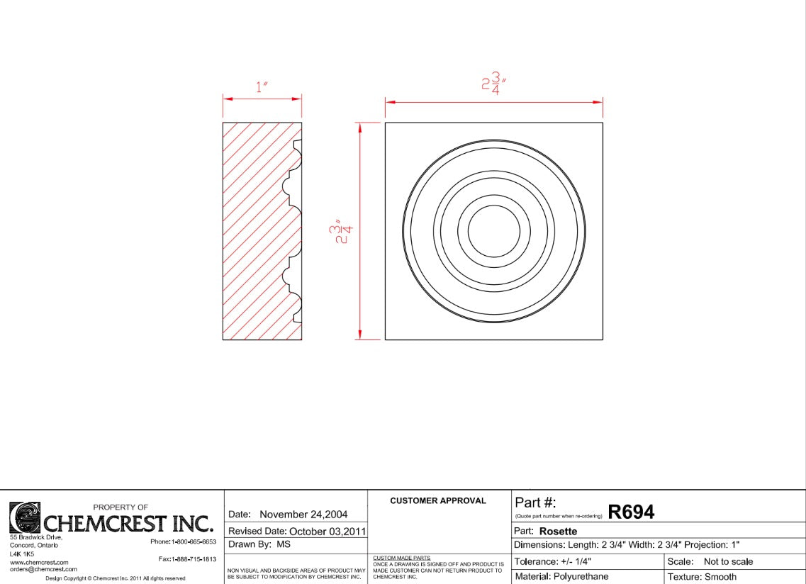 Rosette Block | R694