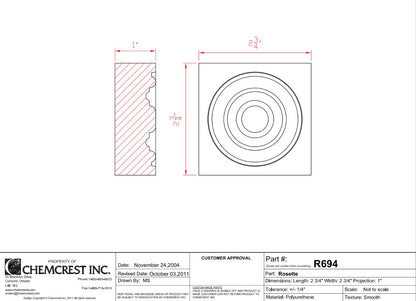 Rosette Block | R694