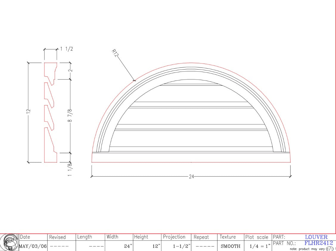 Open Half Round Louver