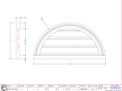Open Half Round Louver