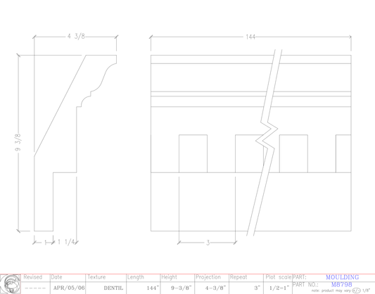 Crown Moulding with Dentil | M8798