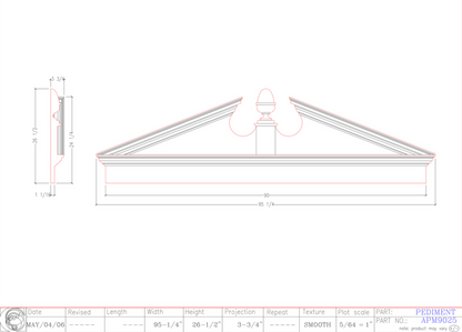 Acorn Pediment Mantle with Acorn| APM9025