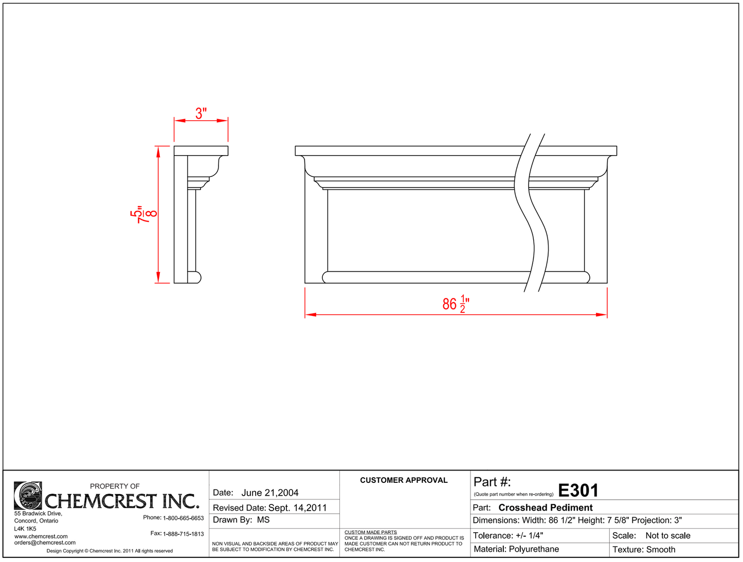 Pediment with Keystone | E301