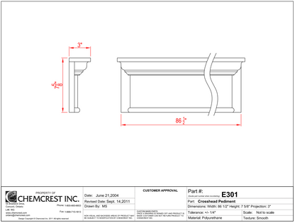 Pediment with Keystone | E301
