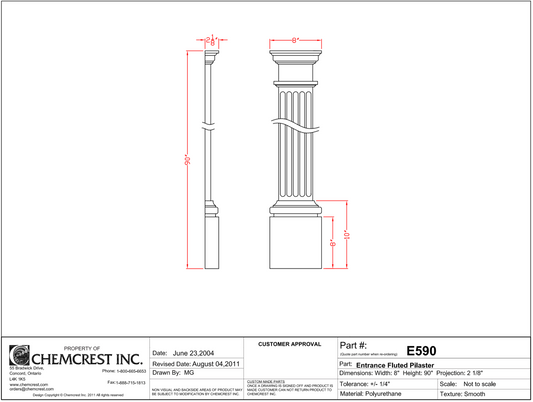 Entrance Fluted Pilaster | E590