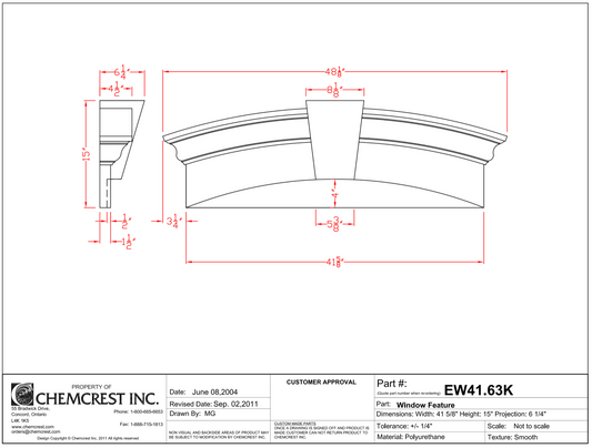 Elliptical Door/Window with Keystone | EW41.63K