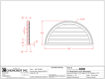 Rough Sawn Functional Louver | G690